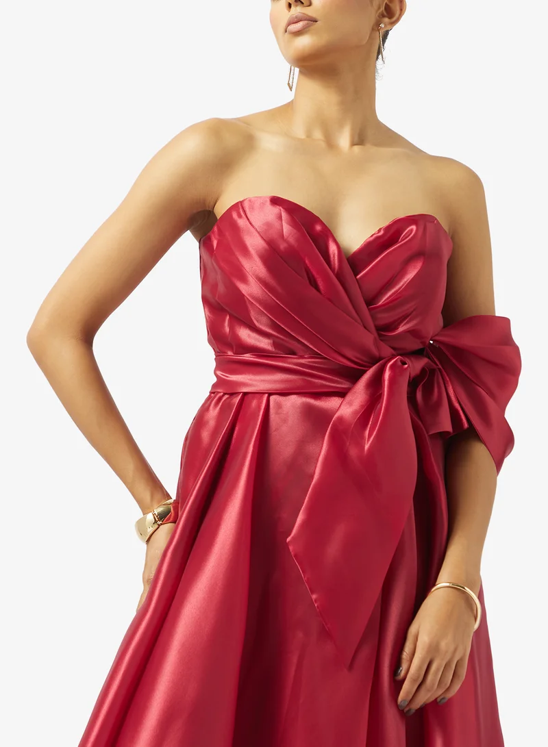 Akadia Fashion WRAP BUST STRAPLESS ORGANZA DRESS